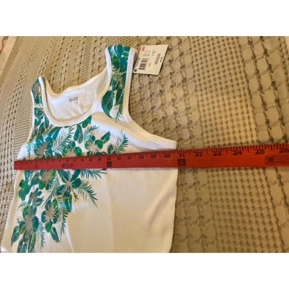 Basic Editions Tank Top Blouse Plus Size XL Sleeveless Ribbed Rounded Neckline - Picture 5 of 6
